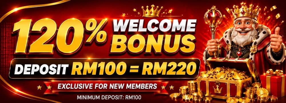 120% Bonus Selamat Datang MEGA888 — Deposit RM100 Dapat RM220